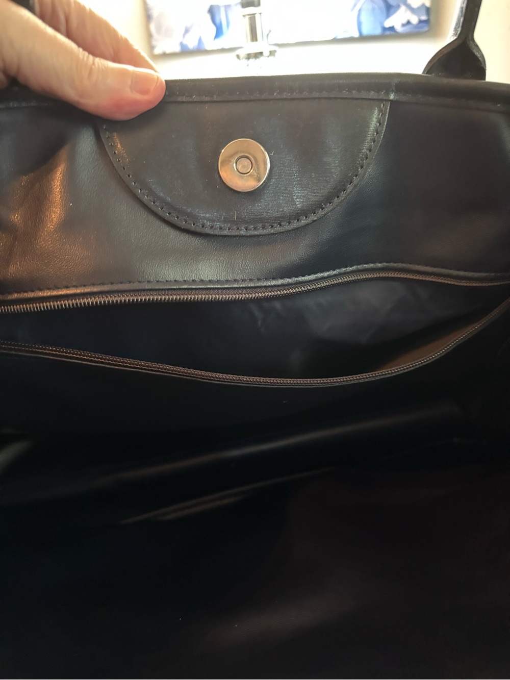 Rare Archival Vintage Longchamp Roseau Large Leather Tote Bag - As Is - Picture 11 of 16